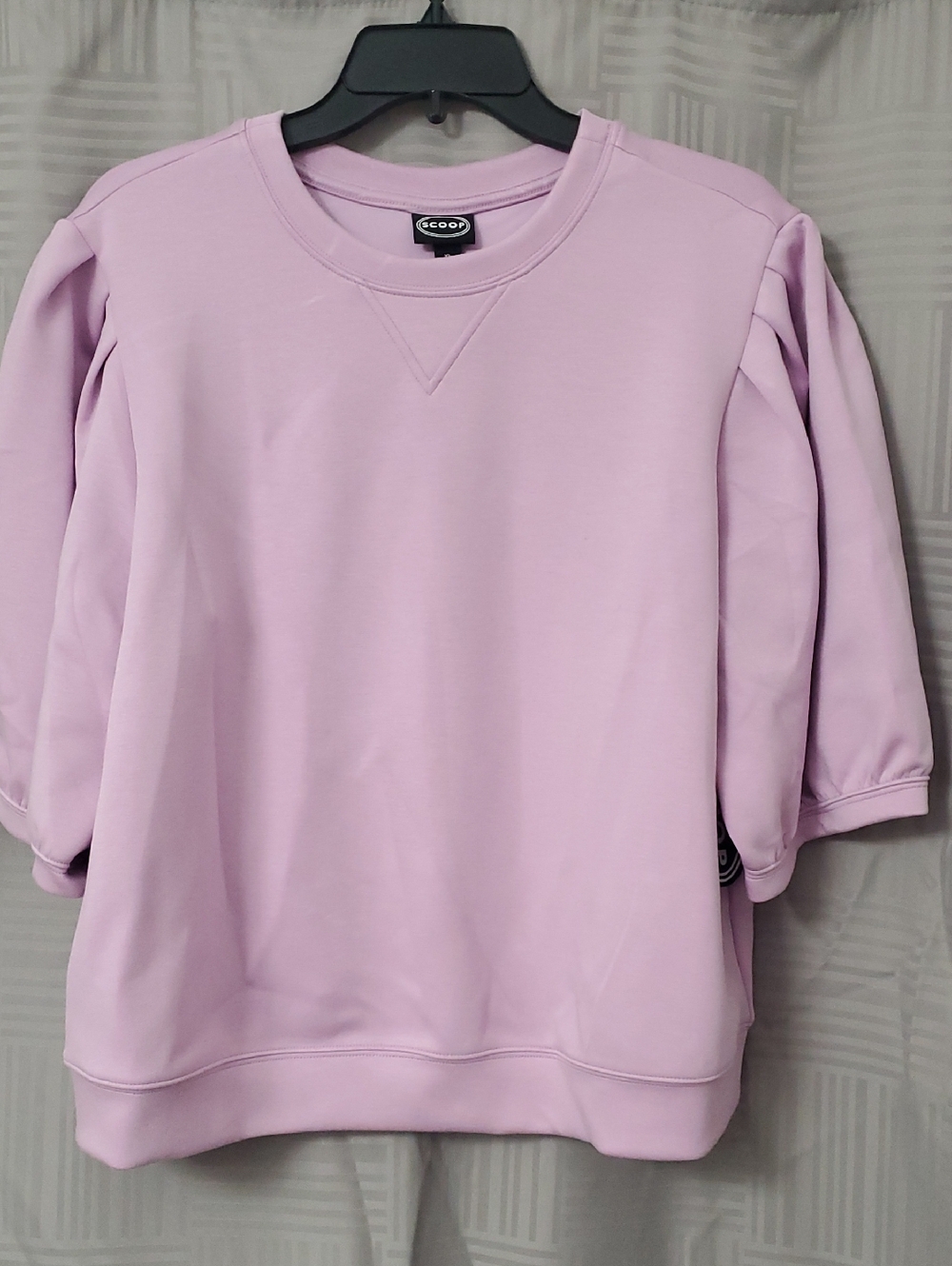 Scoop Lilac Puff-Sleeve Sweatshirt
